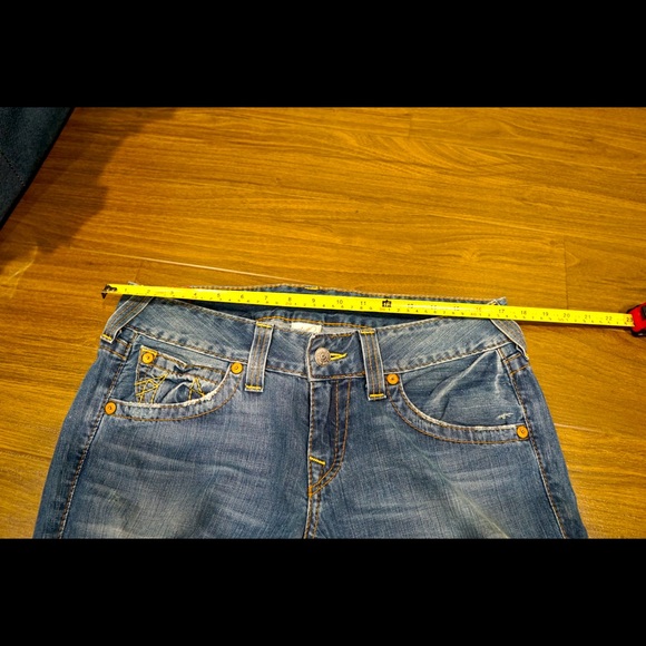 Vintage true religion nwot distressed bootcut blue jeans size 32 - Picture 4 of 6